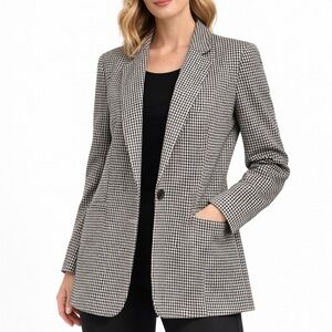 Rachel Zoe Black and White Houndstooth Blazer